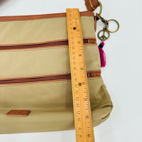 The Sak Esperato Nylon Crossbody Traveler Organizer Tan EUC! Lightweight Utility - Picture 10 of 12